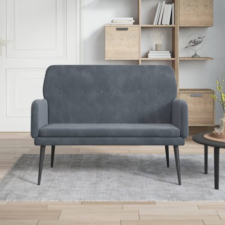 vidaXL Banco de terciopelo gris oscuro 108x79x79 cm
