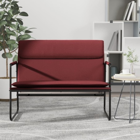 vidaXL Banco de cuero sintético rojo tinto 100x64x80 cm