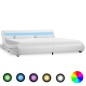 vidaXL Estructura de cama con LED de cuero sintético blanco 180x200 cm vidaXL Estructura de cama con LED de cuero sintético blanco 180x200 cm