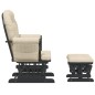 vidaXL Sillón de lactancia con taburete tela blanco crema vidaXL Sillón de lactancia con taburete tela blanco crema
