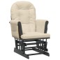 vidaXL Sillón de lactancia con taburete tela blanco crema vidaXL Sillón de lactancia con taburete tela blanco crema