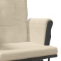 vidaXL Sillón de lactancia con taburete tela blanco crema vidaXL Sillón de lactancia con taburete tela blanco crema