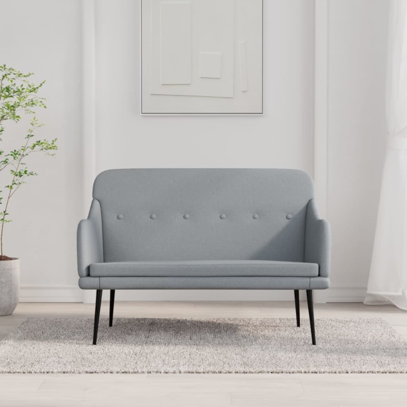 vidaXL Banco de tela gris claro 110x76x80 cm vidaXL Banco de tela gris claro 110x76x80 cm