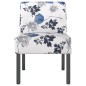 vidaXL Silla tapizada de tela con estampado de flores azul vidaXL Silla tapizada de tela con estampado de flores azul