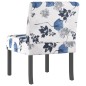 vidaXL Silla tapizada de tela con estampado de flores azul vidaXL Silla tapizada de tela con estampado de flores azul