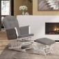 vidaXL Sillón de lactancia con taburete tela gris oscuro vidaXL Sillón de lactancia con taburete tela gris oscuro