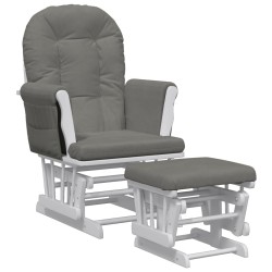 vidaXL Sillón de lactancia con taburete tela gris oscuro