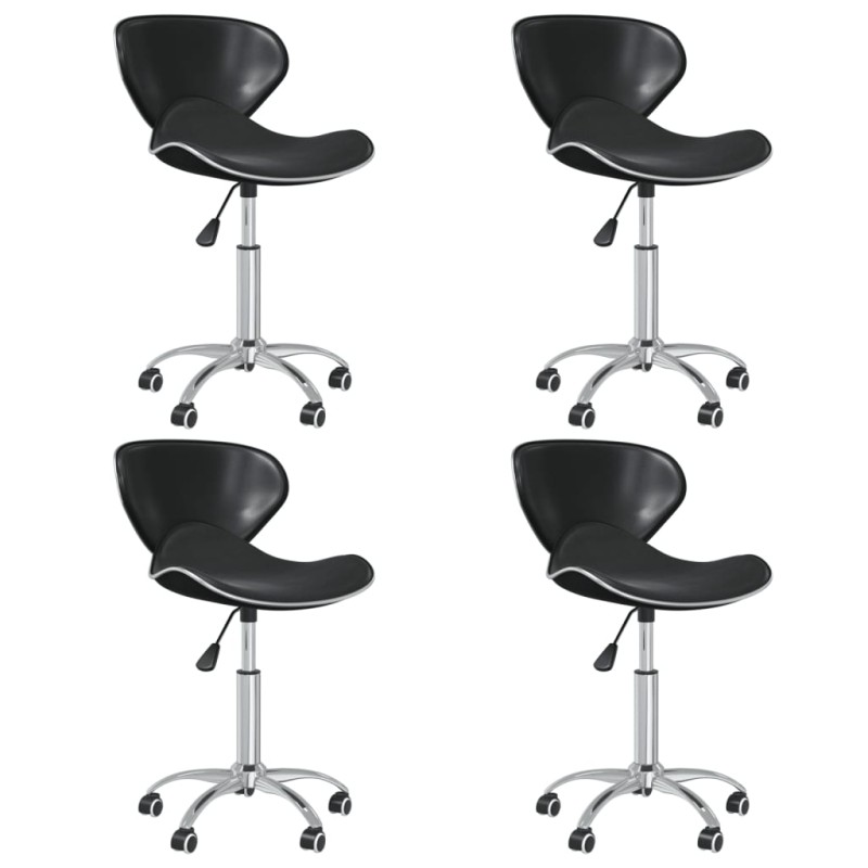 vidaXL Sillas de comedor giratorias 4 unidades cuero sintético negro vidaXL Sillas de comedor giratorias 4 unidades cuero sintético negro