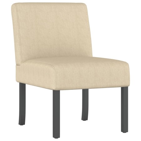 vidaXL Silla tapizada de tela crema