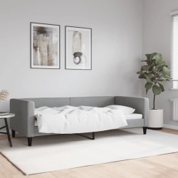 vidaXL Sofá cama tela gris claro 90x200 cm