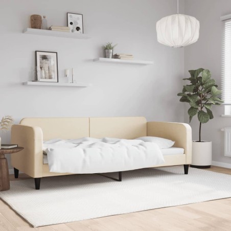 vidaXL Sofá cama tela color crema 90x200 cm