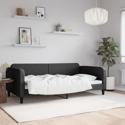 vidaXL Sofá cama tela negro 100x200 cm