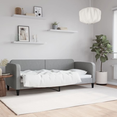 vidaXL Sofá cama tela gris claro 80x200 cm