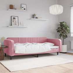 vidaXL Sofá cama terciopelo rosa 100x200 cm