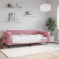 vidaXL Sofá cama terciopelo rosa 100x200 cm vidaXL Sofá cama terciopelo rosa 100x200 cm