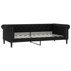 vidaXL Sofá cama cuero sintético negro 90x190 cm