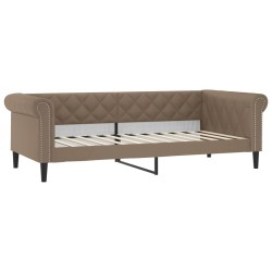 vidaXL Sofá cama cuero sintético color capuchino 90x200 cm