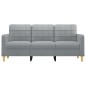 vidaXL Sofá de 3 plazas de tela gris claro 180 cm vidaXL Sofá de 3 plazas de tela gris claro 180 cm
