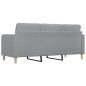 vidaXL Sofá de 3 plazas de tela gris claro 180 cm vidaXL Sofá de 3 plazas de tela gris claro 180 cm