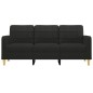vidaXL Sofá de 3 plazas de tela negro 180 cm vidaXL Sofá de 3 plazas de tela negro 180 cm