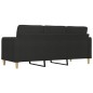 vidaXL Sofá de 3 plazas de tela negro 180 cm vidaXL Sofá de 3 plazas de tela negro 180 cm