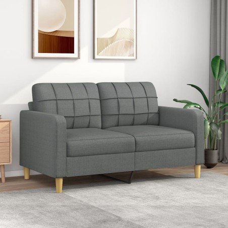 vidaXL Sofá de 2 plazas de tela gris oscuro 140 cm