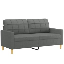 vidaXL Sofá de 2 plazas de tela gris oscuro 140 cm