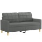 vidaXL Sofá de 2 plazas de tela gris oscuro 140 cm vidaXL Sofá de 2 plazas de tela gris oscuro 140 cm