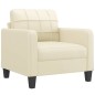 vidaXL Sillón cuero sintético crema 60 cm vidaXL Sillón cuero sintético crema 60 cm