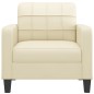 vidaXL Sillón cuero sintético crema 60 cm vidaXL Sillón cuero sintético crema 60 cm