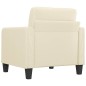 vidaXL Sillón cuero sintético crema 60 cm vidaXL Sillón cuero sintético crema 60 cm