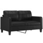 vidaXL Sofá de 2 plazas de cuero sintético negro 140 cm vidaXL Sofá de 2 plazas de cuero sintético negro 140 cm