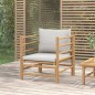 vidaXL Sofá de jardín bambú con cojines gris claro vidaXL Sofá de jardín bambú con cojines gris claro