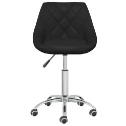 vidaXL Silla de comedor giratoria cuero sintético negro