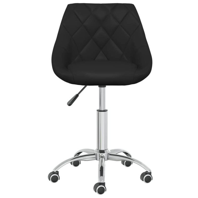 vidaXL Silla de comedor giratoria cuero sintético negro