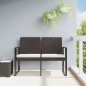 vidaXL Banco de jardín 2 plazas con cojines PP aspecto de ratán marrón vidaXL Banco de jardín 2 plazas con cojines PP aspecto de ratán marrón