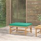 vidaXL Reposapiés de jardín bambú con cojín verde vidaXL Reposapiés de jardín bambú con cojín verde