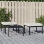 vidaXL Reposapiés de jardín 2 uds acero cojines color arena 60x60x35cm vidaXL Reposapiés de jardín 2 uds acero cojines color arena 60x60x35cm