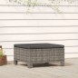 vidaXL Reposapiés de jardín con cojín ratán sintético gris vidaXL Reposapiés de jardín con cojín ratán sintético gris