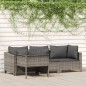 vidaXL Set de muebles de jardín 4 pzas y cojines ratán sintético gris vidaXL Set de muebles de jardín 4 pzas y cojines ratán sintético gris