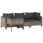 vidaXL Set de muebles de jardín 4 pzas y cojines ratán sintético gris vidaXL Set de muebles de jardín 4 pzas y cojines ratán sintético gris