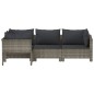 vidaXL Set de muebles de jardín 4 pzas y cojines ratán sintético gris vidaXL Set de muebles de jardín 4 pzas y cojines ratán sintético gris
