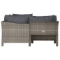 vidaXL Set de muebles de jardín 4 pzas y cojines ratán sintético gris vidaXL Set de muebles de jardín 4 pzas y cojines ratán sintético gris
