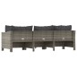 vidaXL Set de muebles de jardín 4 pzas y cojines ratán sintético gris vidaXL Set de muebles de jardín 4 pzas y cojines ratán sintético gris
