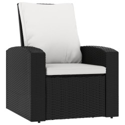 vidaXL Sillón reclinable de jardín con cojines ratán sintético negro