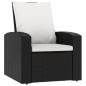 vidaXL Sillón reclinable de jardín con cojines ratán sintético negro vidaXL Sillón reclinable de jardín con cojines ratán sintético negro
