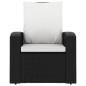 vidaXL Sillón reclinable de jardín con cojines ratán sintético negro vidaXL Sillón reclinable de jardín con cojines ratán sintético negro