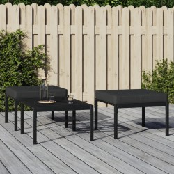 vidaXL Reposapiés de jardín 2 uds acero con cojines gris 60x60x35 cm