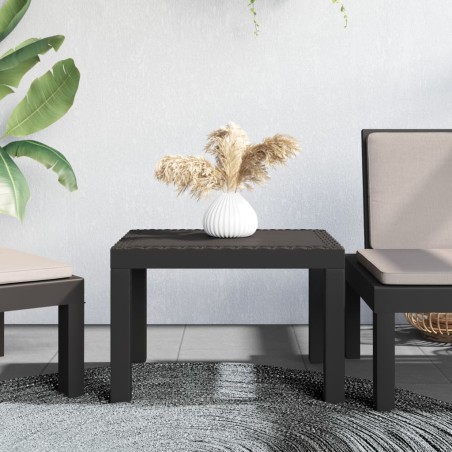vidaXL Mesa de jardín PP gris antracita 59x47x40 cm