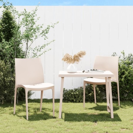 vidaXL Sillas de jardín 2 uds polipropileno color crema 50x46x80 cm